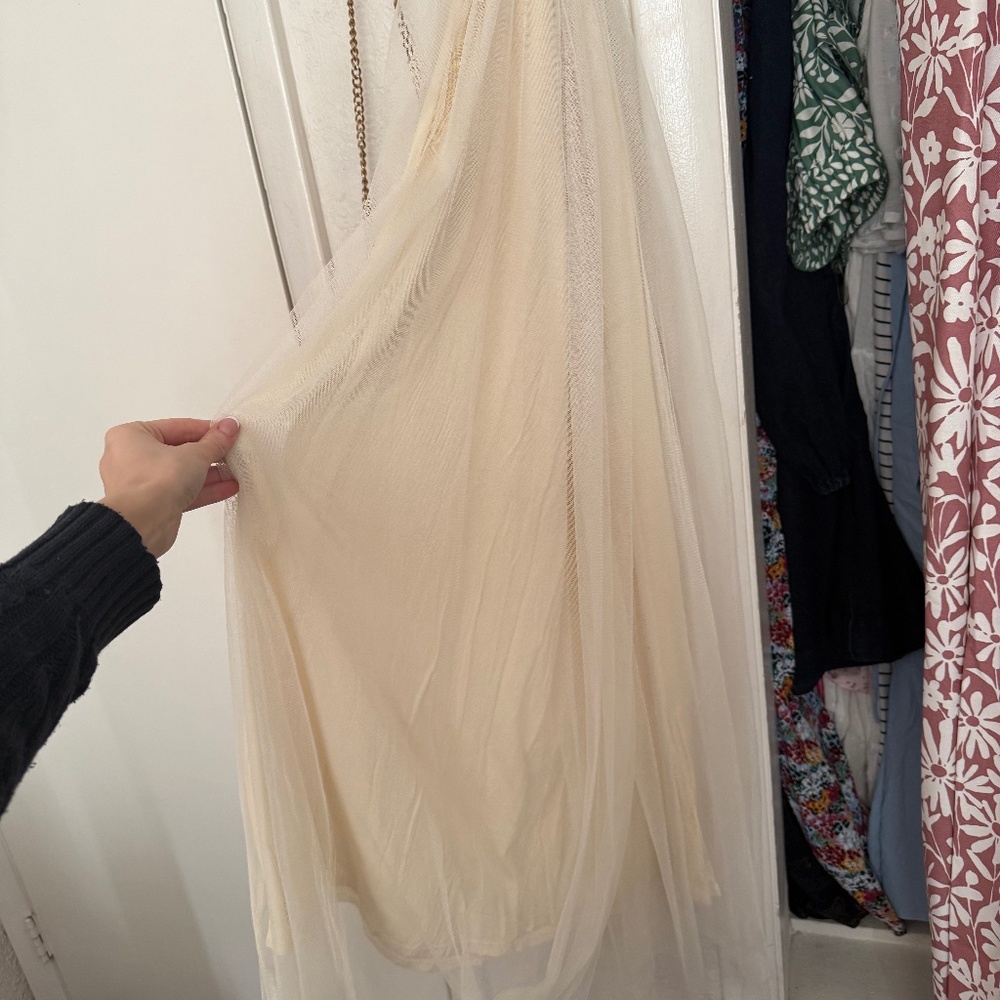 Downeast maxi cream tulle skirt